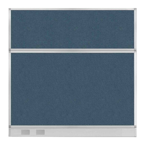 Hush Panel Configurable Cubicle Partition 6' x 6' Caribbean Fabric W/ Cable Channel